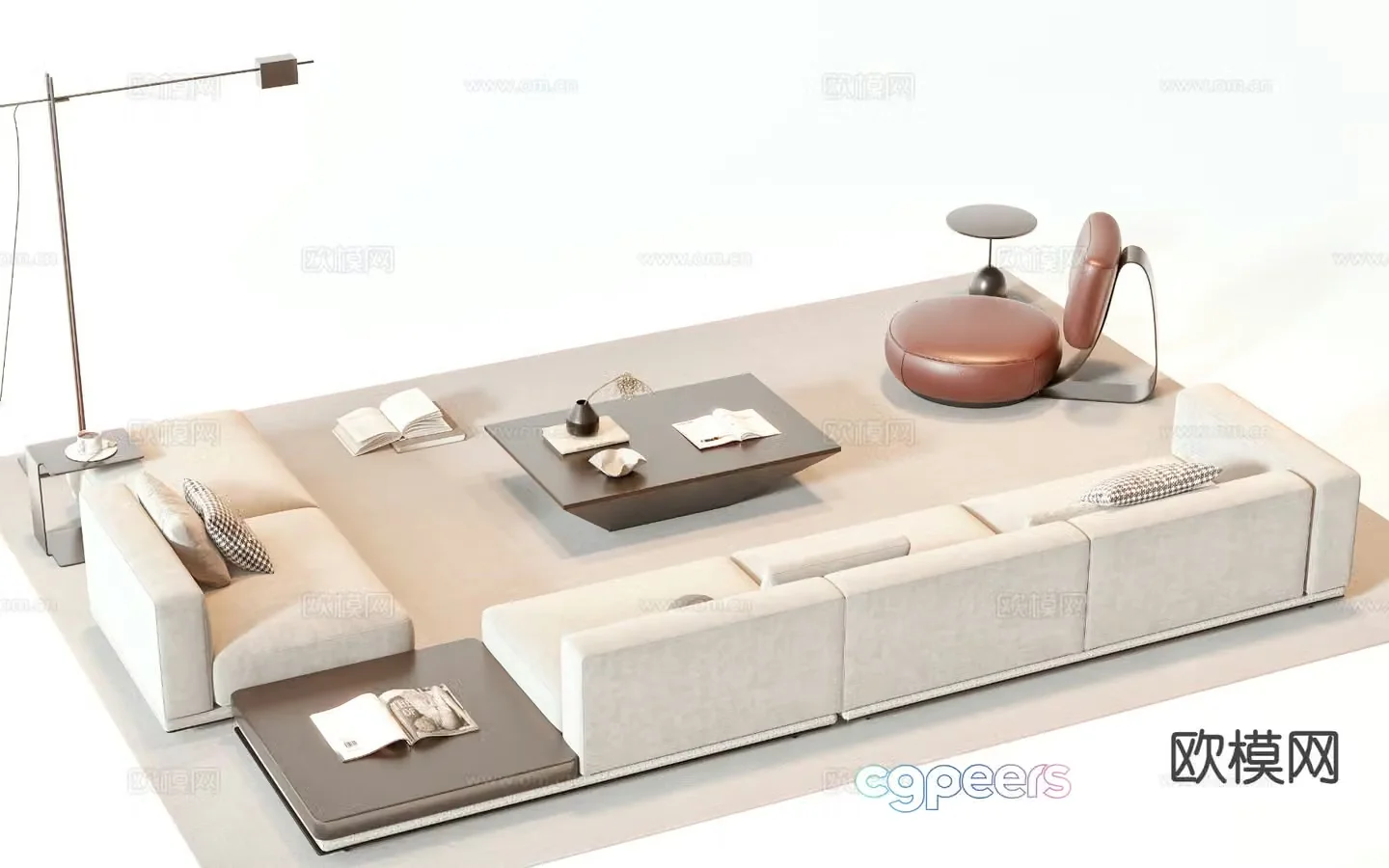 Modern modular sofa 3d model