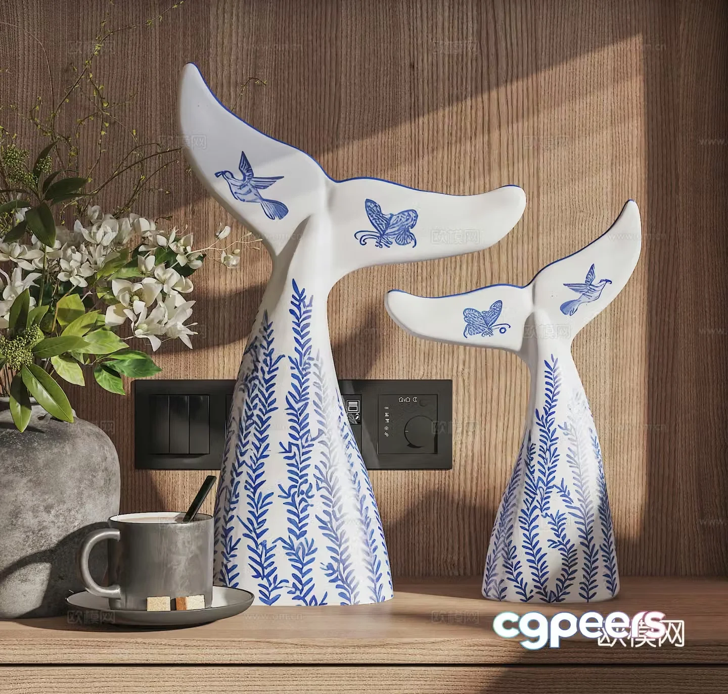 3D model of medieval ceramic ornaments