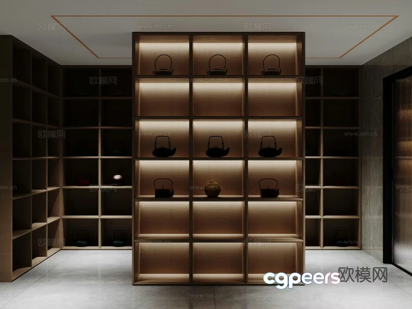 Modern storage room display rack 3D model
