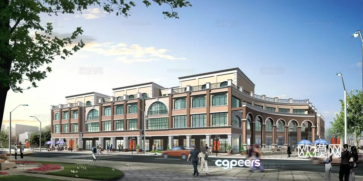 Multi -layer public building shopping mall 3D model