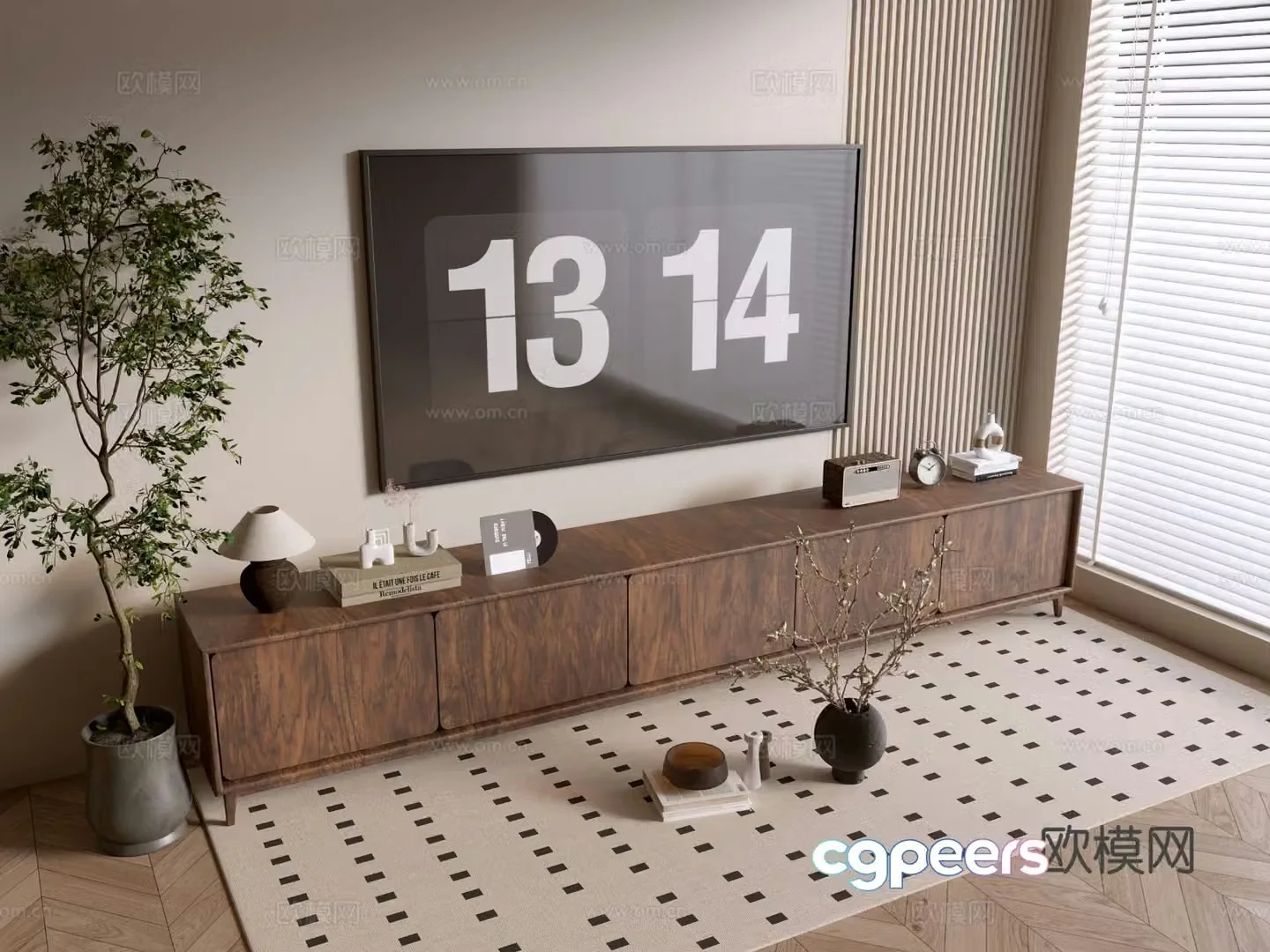 Medieval style TV cabinet 3D model