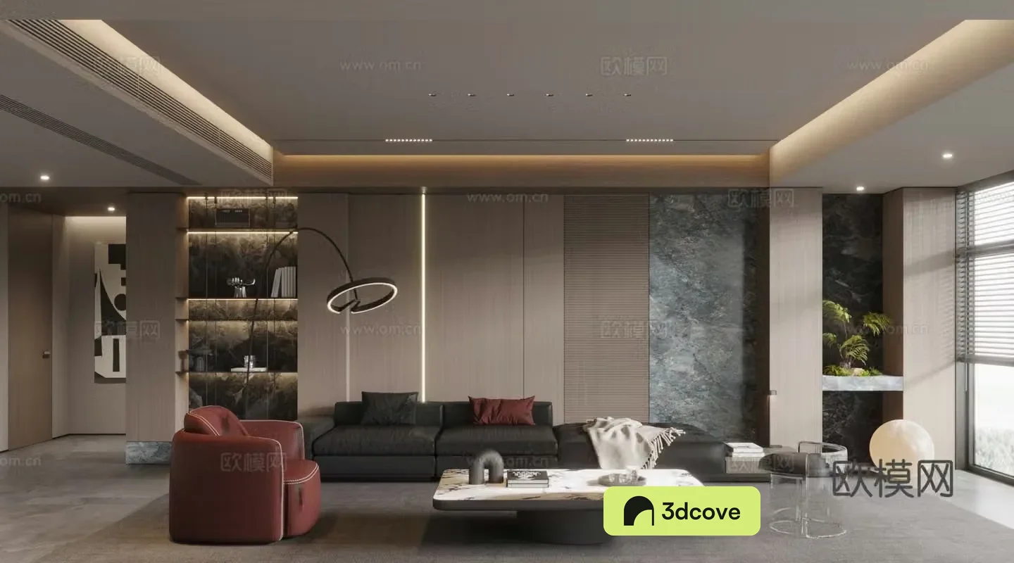 Modern home living room 3d model design