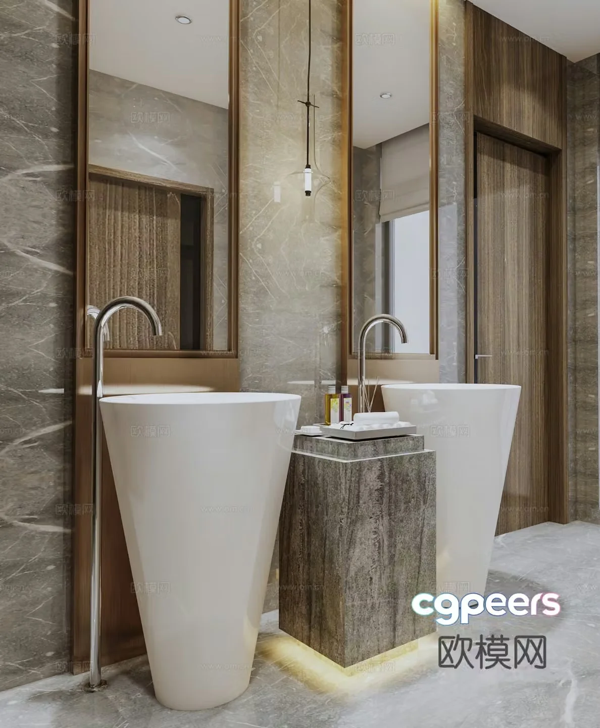 Modern light luxury handwashing handle shampoo handwashing handwashing public toilet public toilet luxury bathroom 3D model