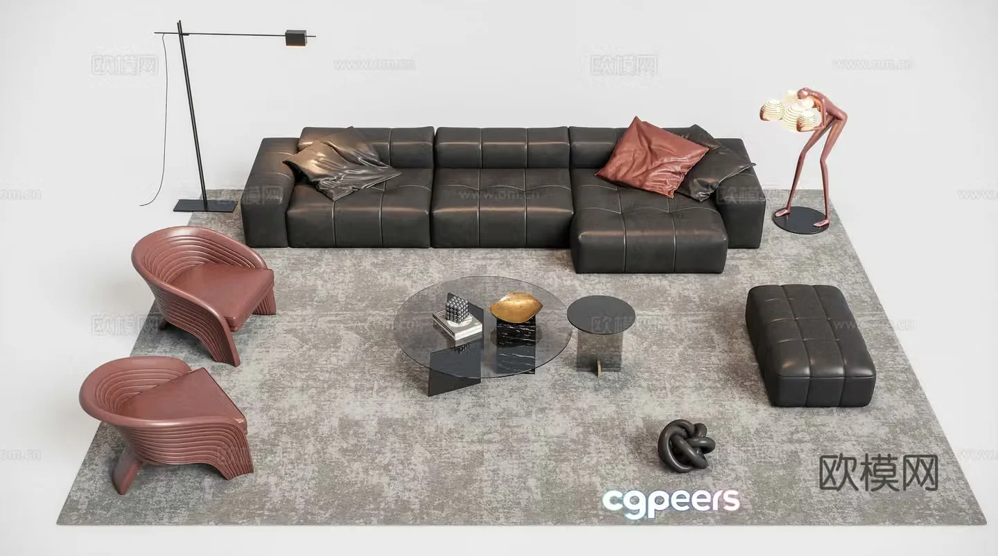 Modern modular sofa corner sofa 3d model