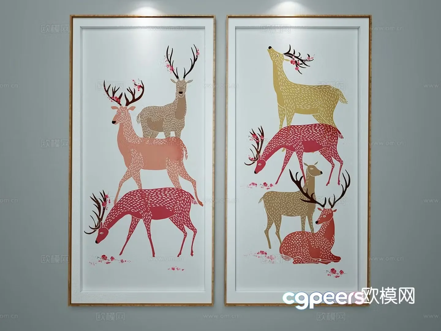 Modern cartoon painting decorative painting 3d model