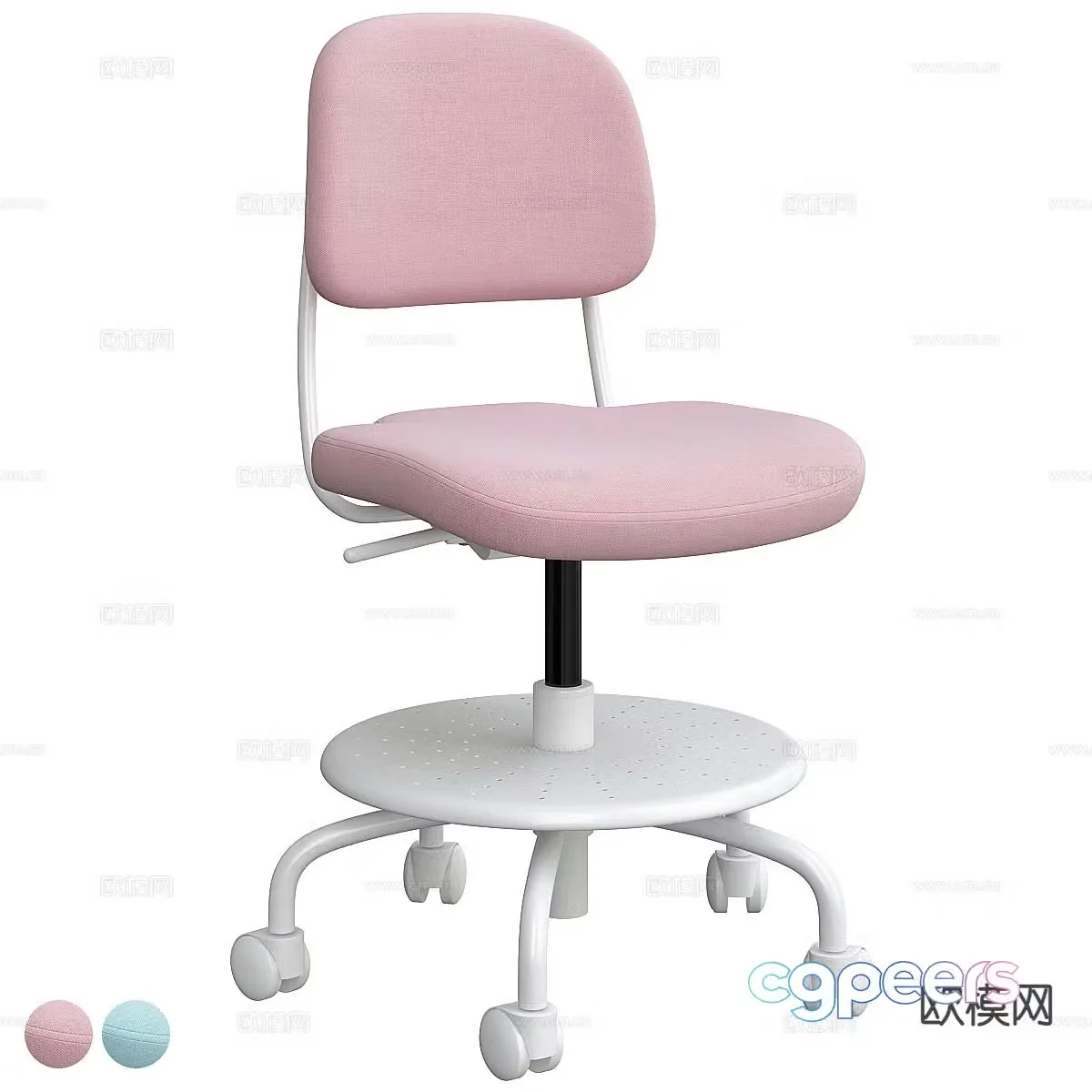 Modern study chair swivel chair leisure chair 3d model