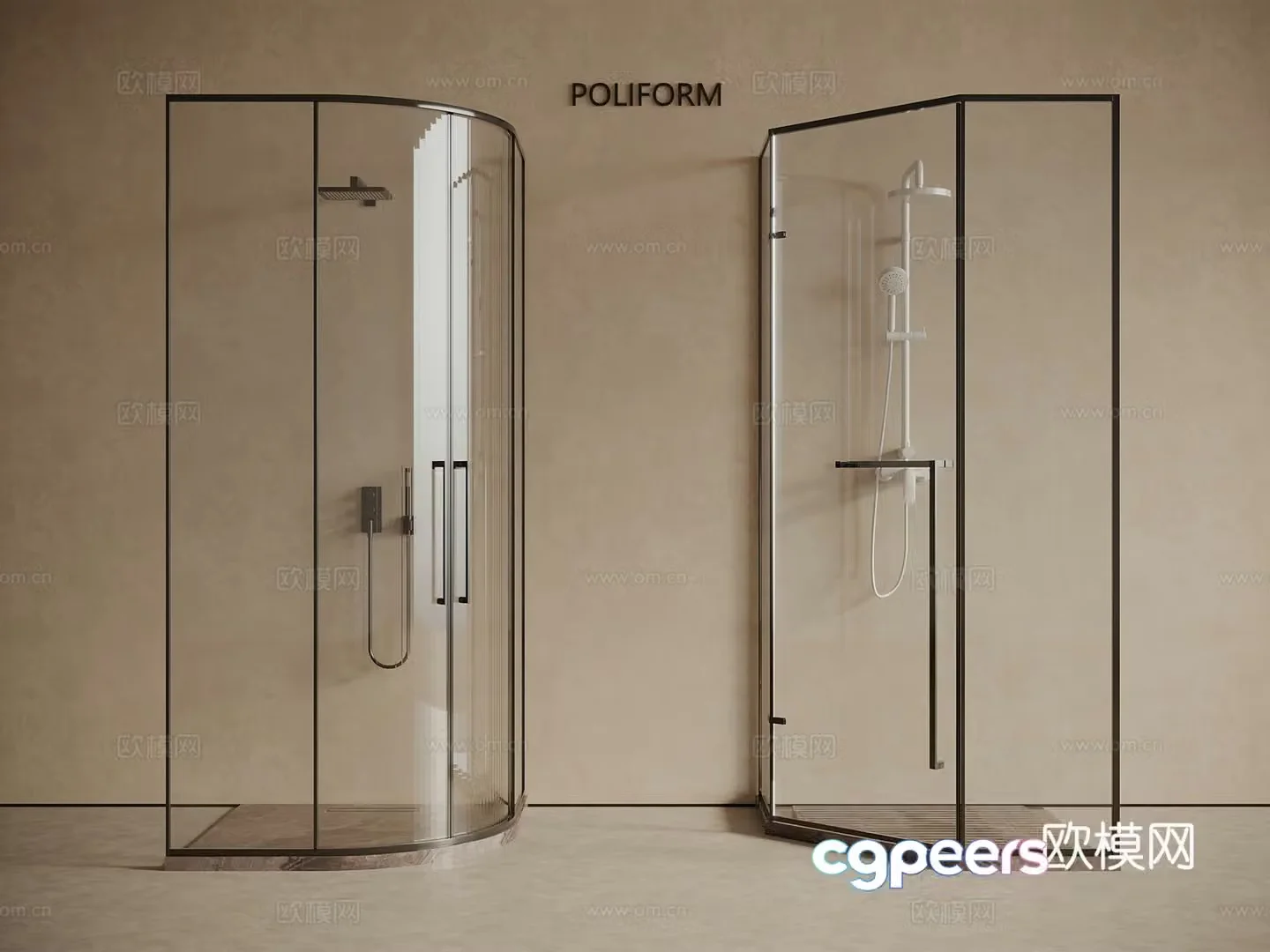 Shower room Curved shower room Diamond shower room 3d model