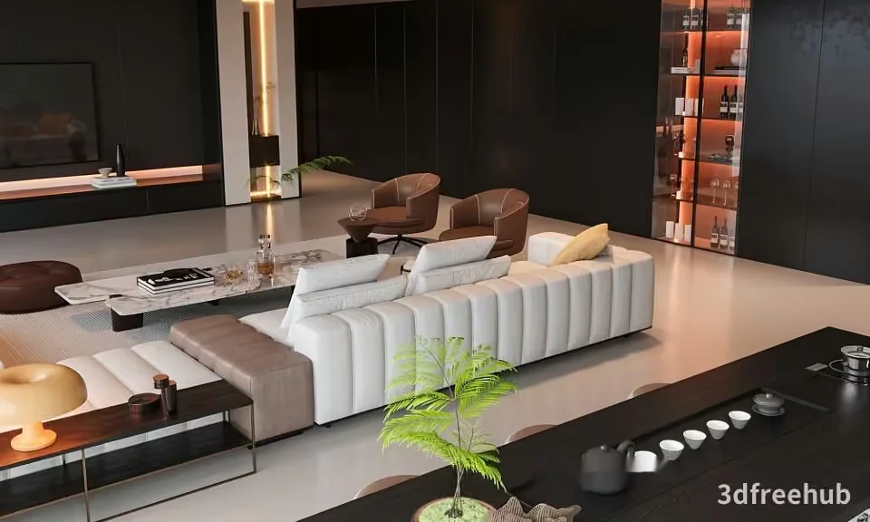 Modern Living Room 3D Model – 22882 – VRAY Render