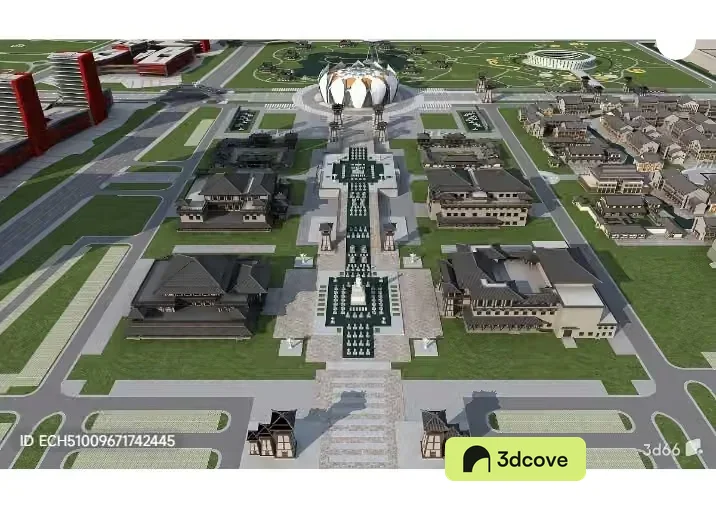 A 3D Rendering Of A Cityscape