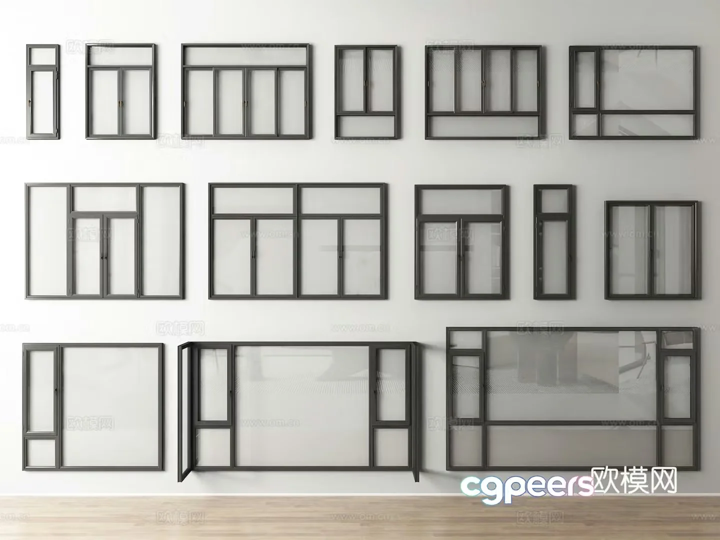 Modern windows casement window 3d model