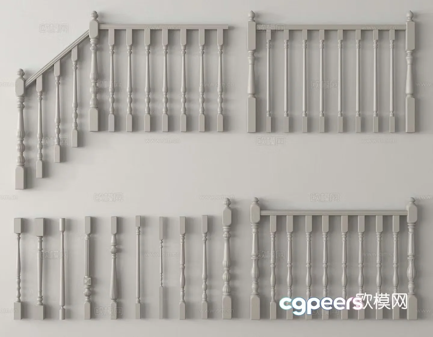 Gypsum column aphrodisiac column railing column stair column 3D model