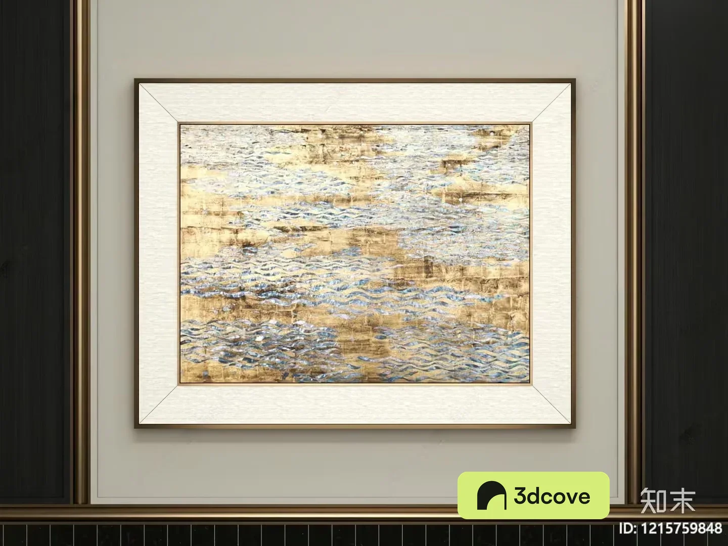 Gold And Blue Abstract Painting