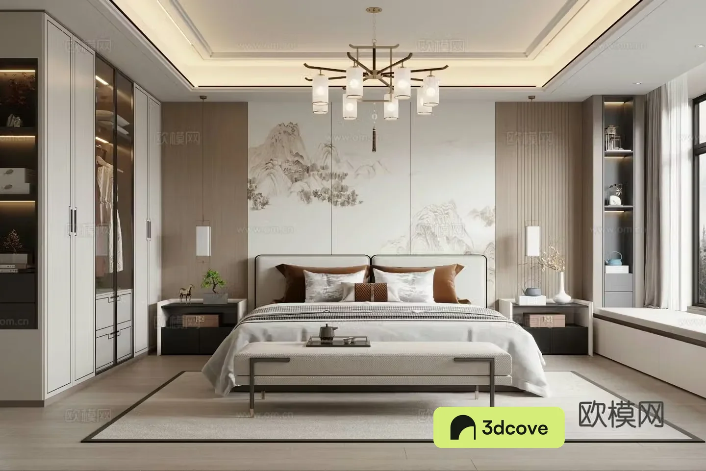 New Chinese style bedroom master bedroom