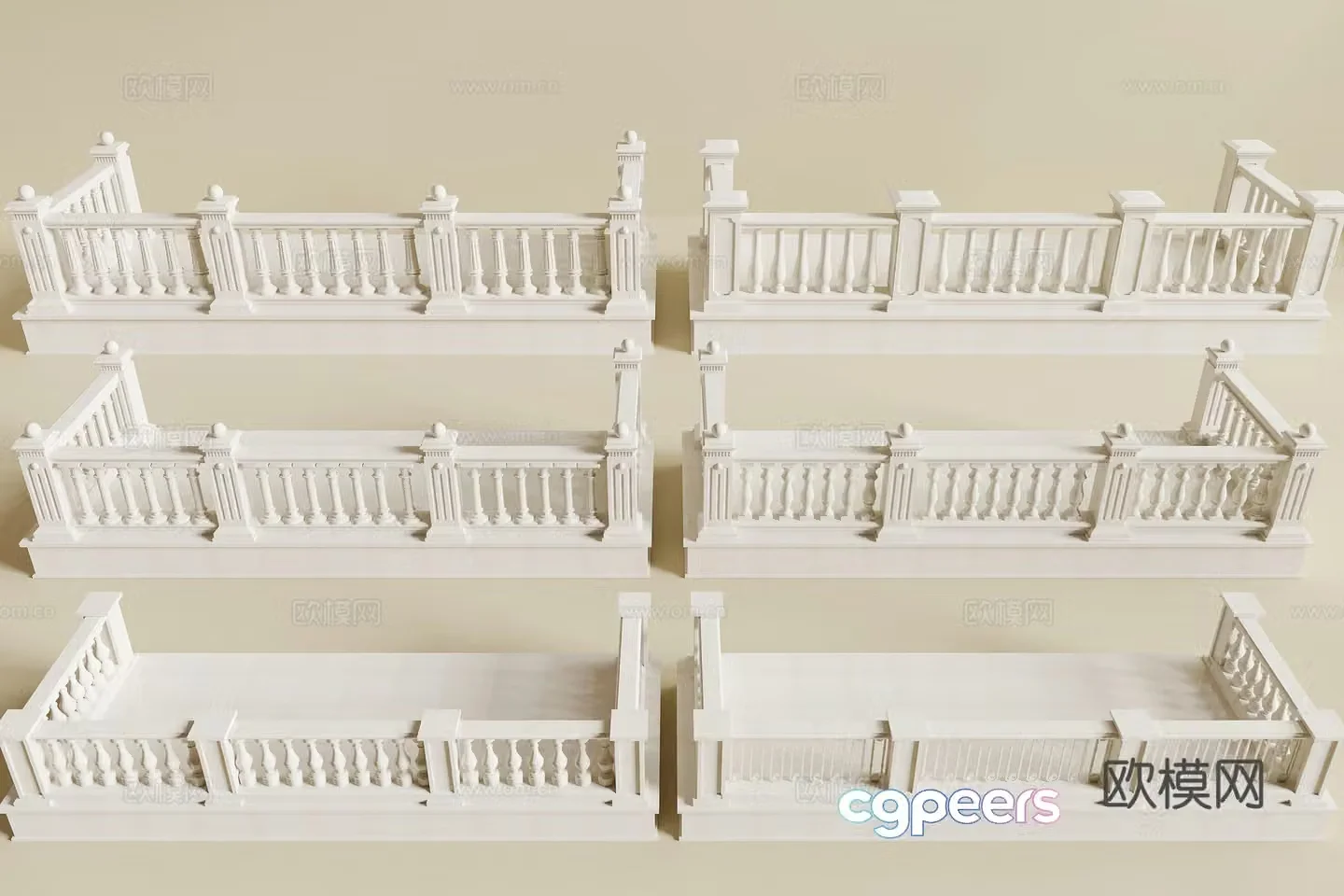 Simple European guardrail 3D model
