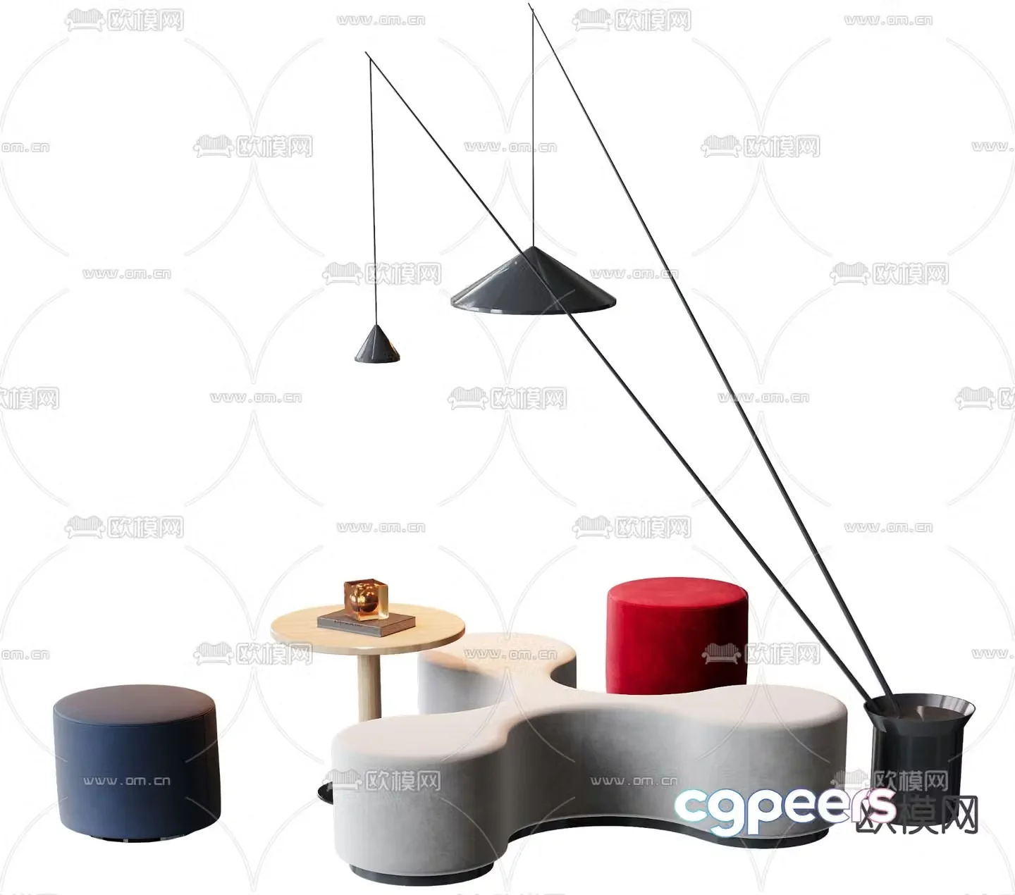 Negotiation Sofa Lobby Sofa Public Sofa 3D Model