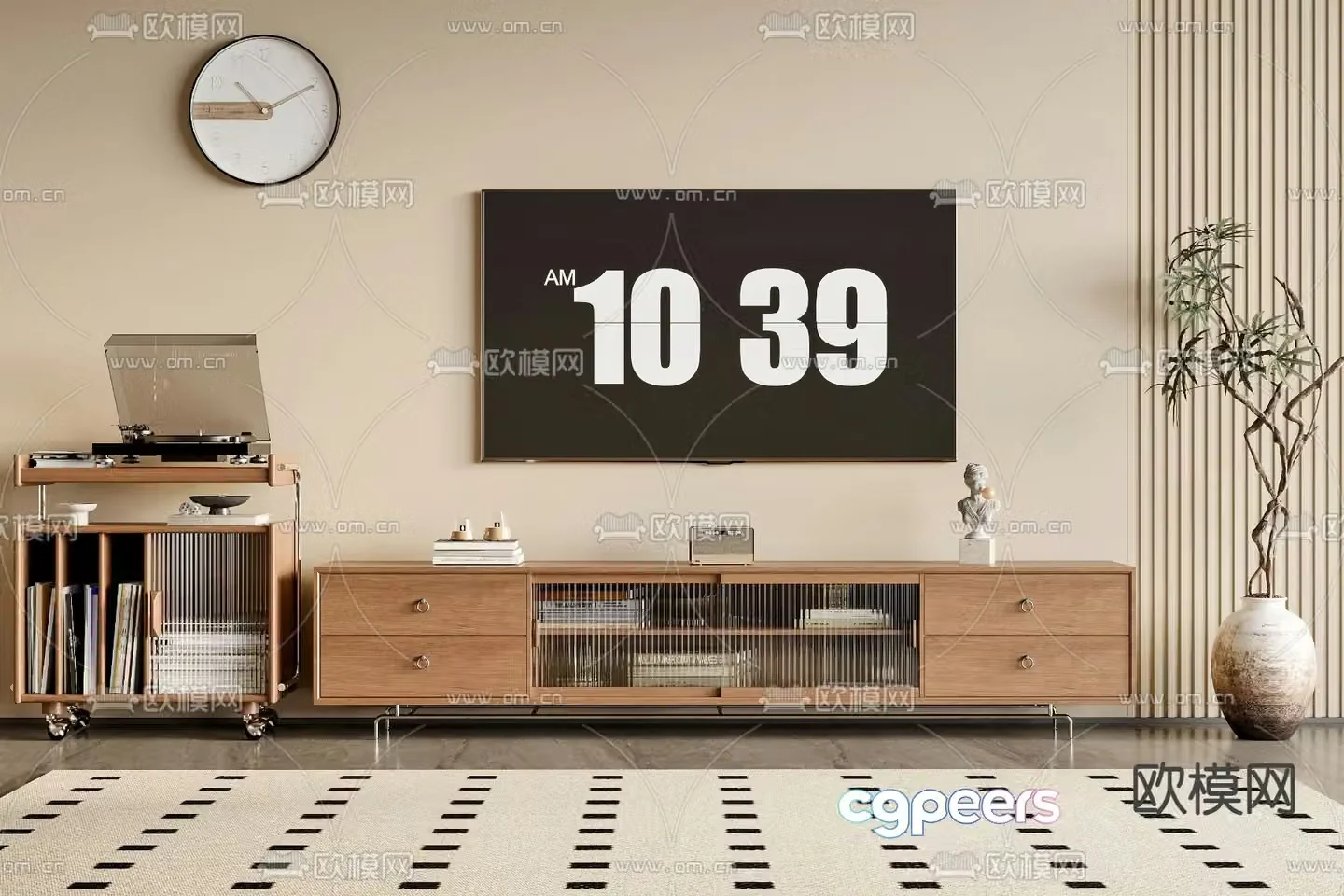 Medieval style TV cabinet 3D model