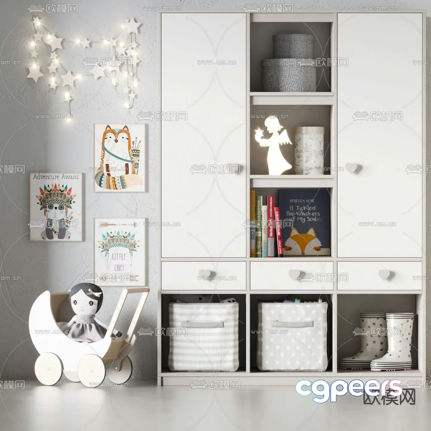 Modern children’s toy cabinet 3d model