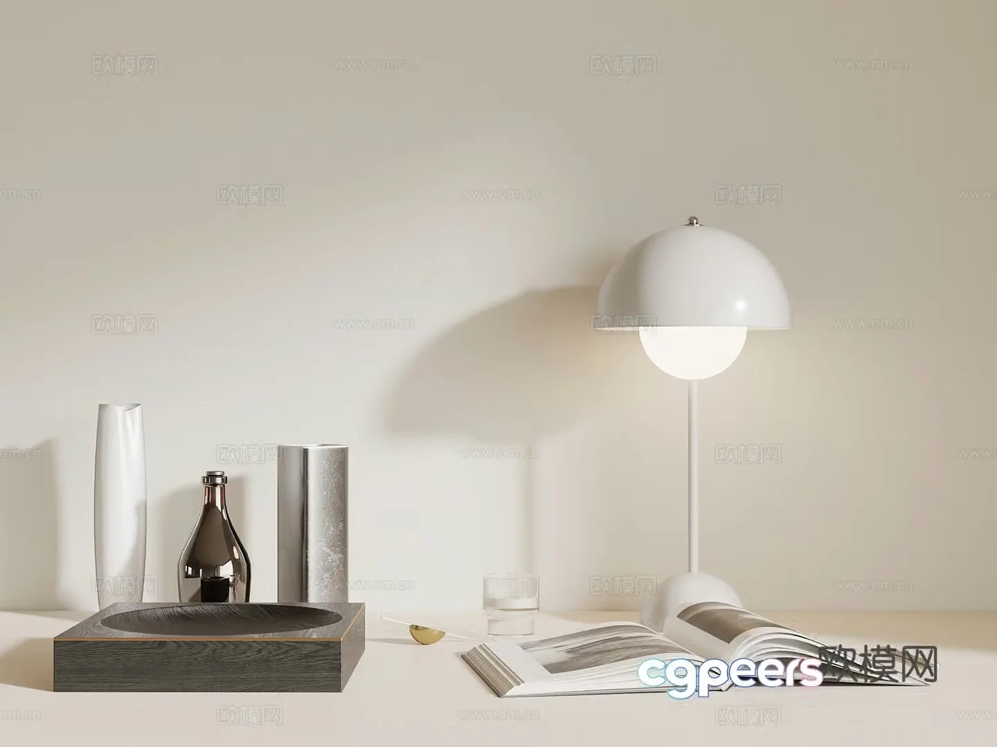 Modern book desk lamp desktop ornament 3d model