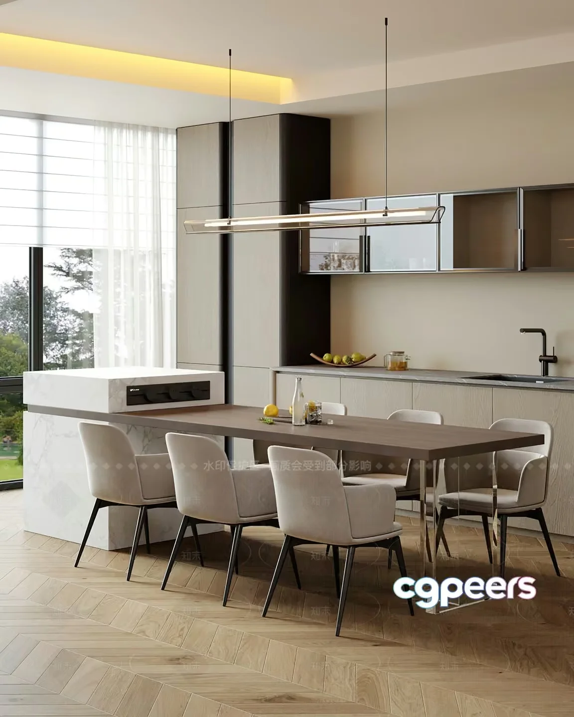 Modern Kitchen 3D Model – 22719 – CORONA Render