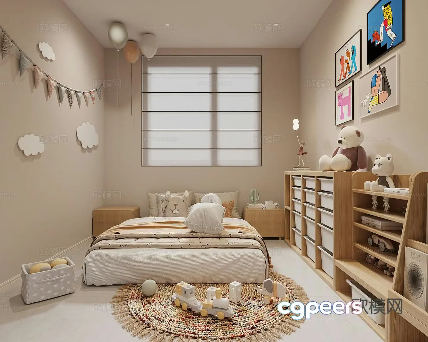 Modern children’s room Children’s bedroom Children’s master bedroom 3D model