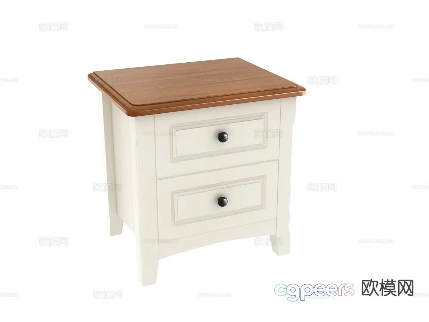 American bedside table 3d model