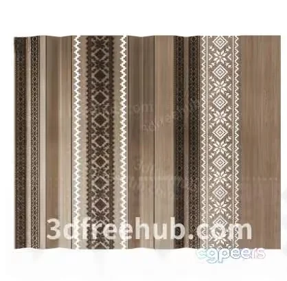 Decorative Wooden Wall 3D Model – 22550 – VRAY Render