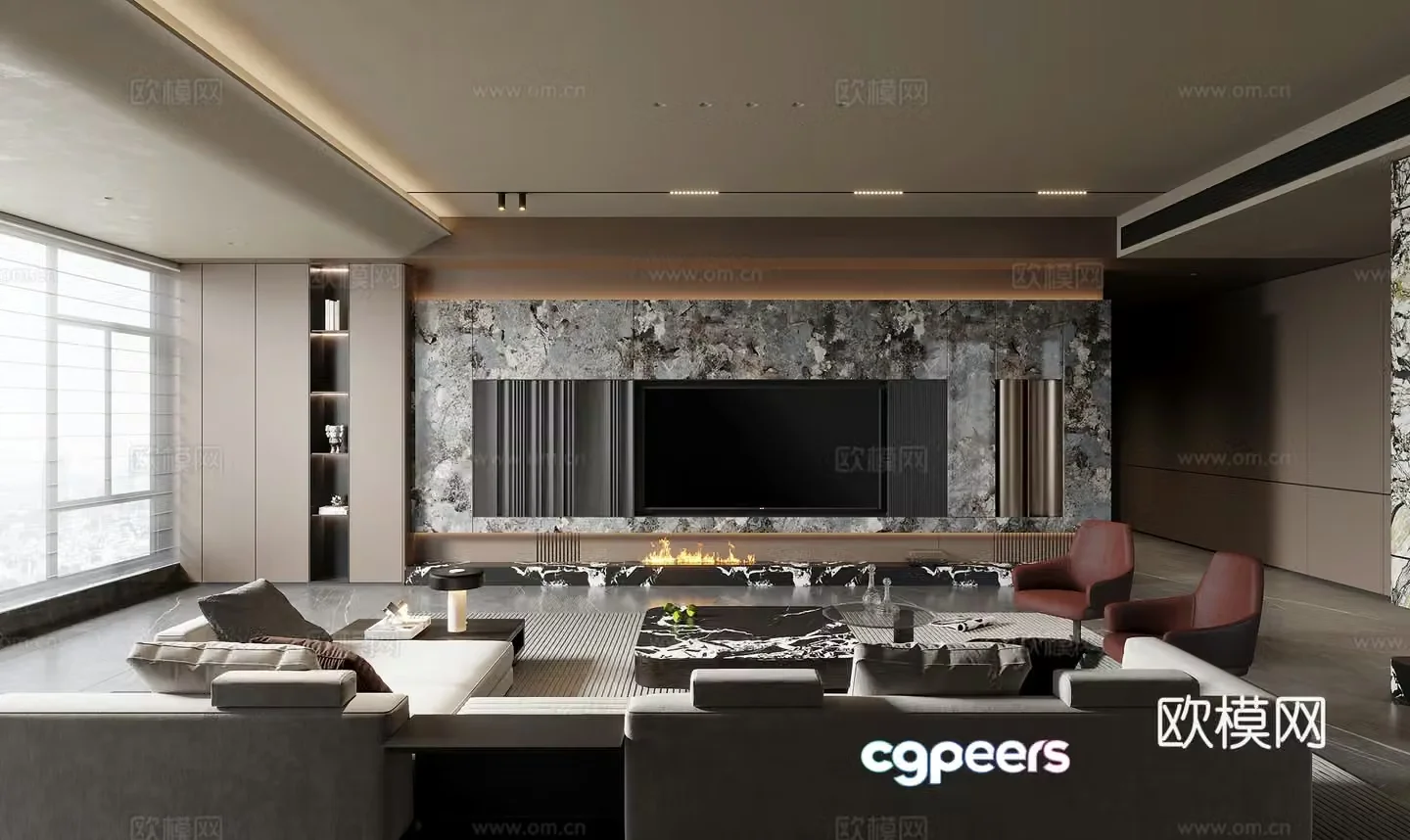 Modern Italian living room 3d model