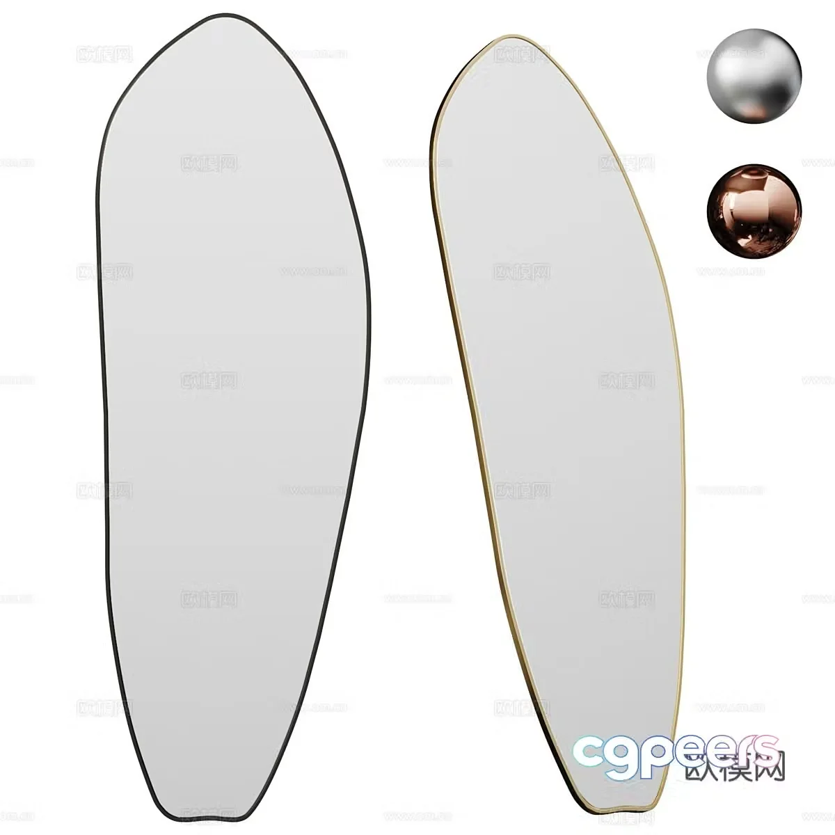 Modern minimalist decorative mirror 3d model