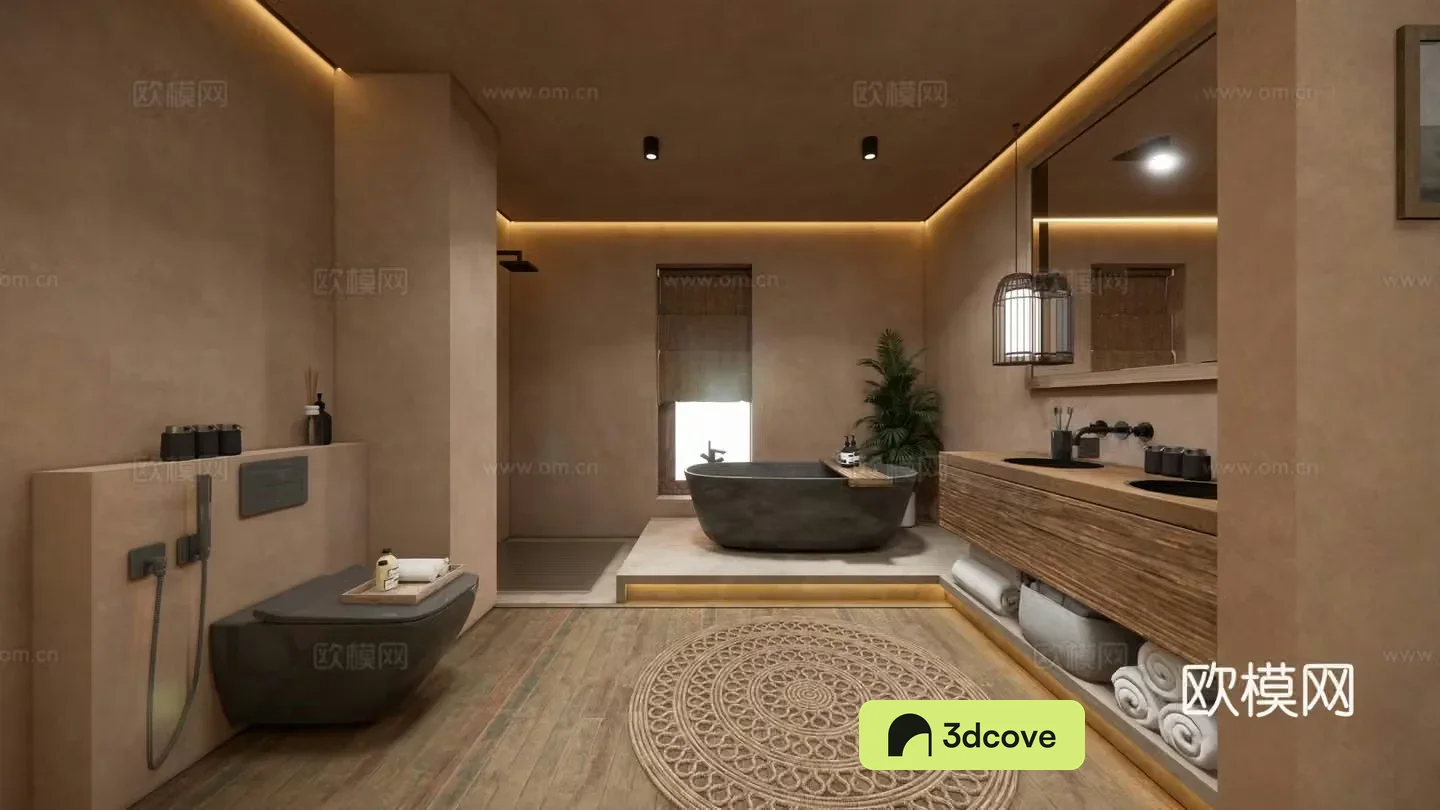 Wasabi-wind bathroom Wasabi-silver bathroom bathtub Toilet bathroom sink bathtub Toilet basin horse 3D model