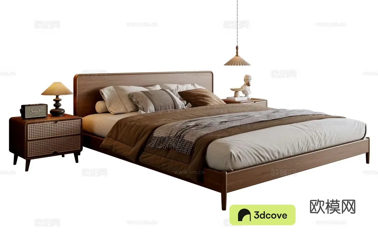 Middle-aged double bed 3D model