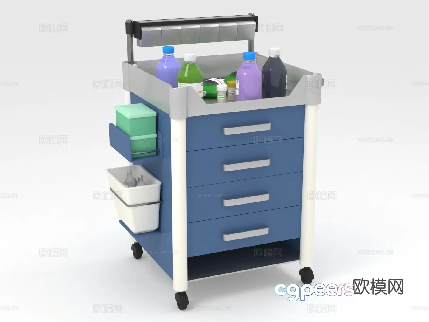 Cabinet chest of drawers cabinets mobile cabinets 3D model