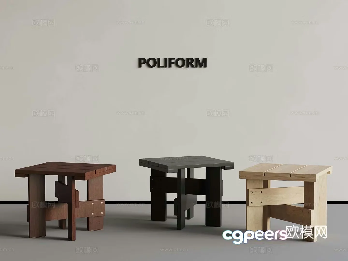 New Chinese bench solid wood bench small bench 3D model