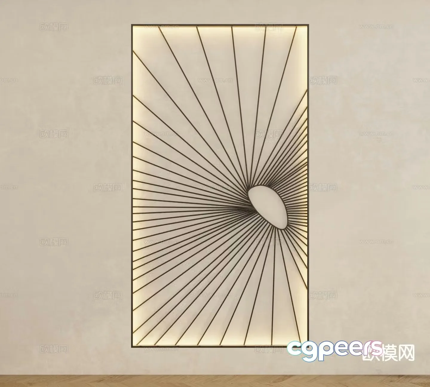 Modern illuminated wall decoration 3d model