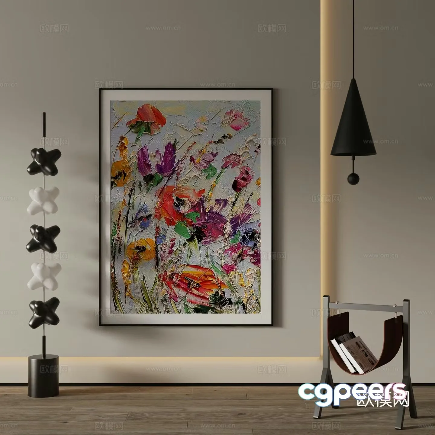 Modern decorative painting oil painting abstract painting 3d model
