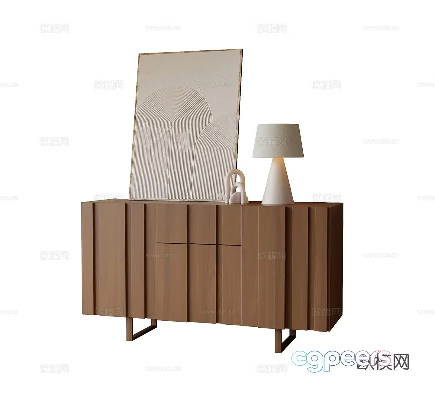 Modern porch cabinet side cabinet decorative cabinet desk lamp 3d model