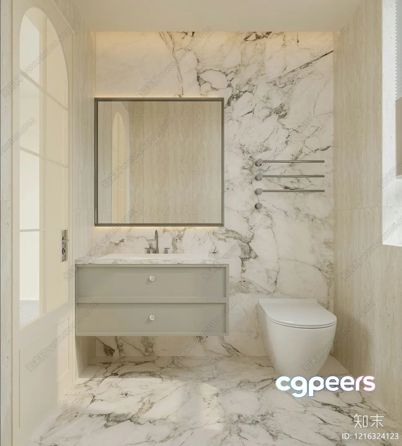 A Modern Bathroom 3D Model – 16440 – VRAY Render