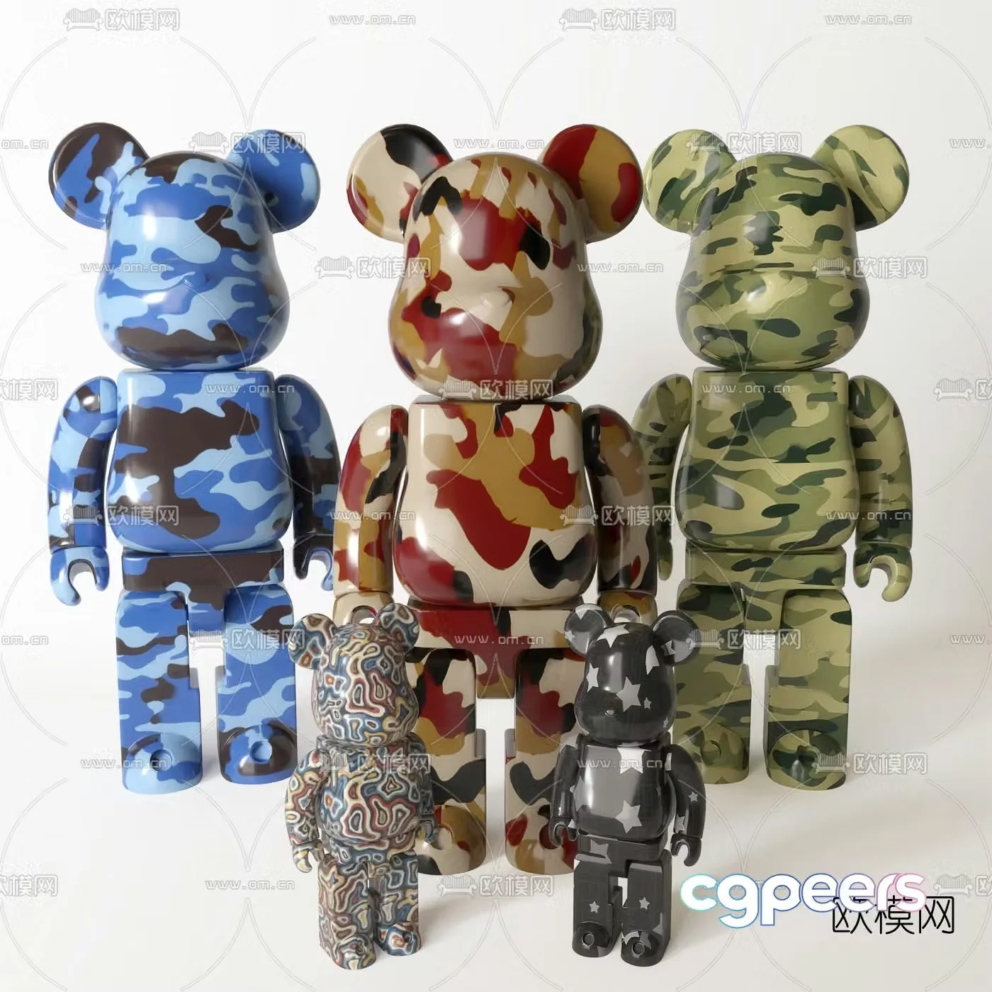 Modern violent bear doll ornaments 3D model