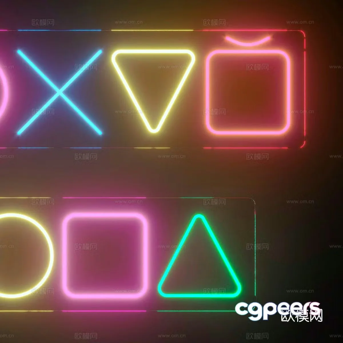 decorative lights neon lights gradient lights 3d model