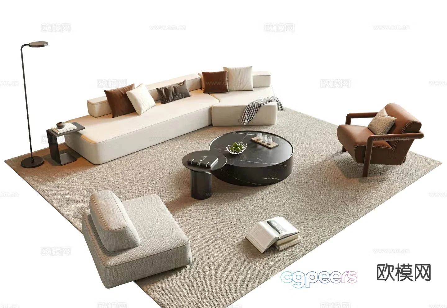 Modern sofa set 3d model