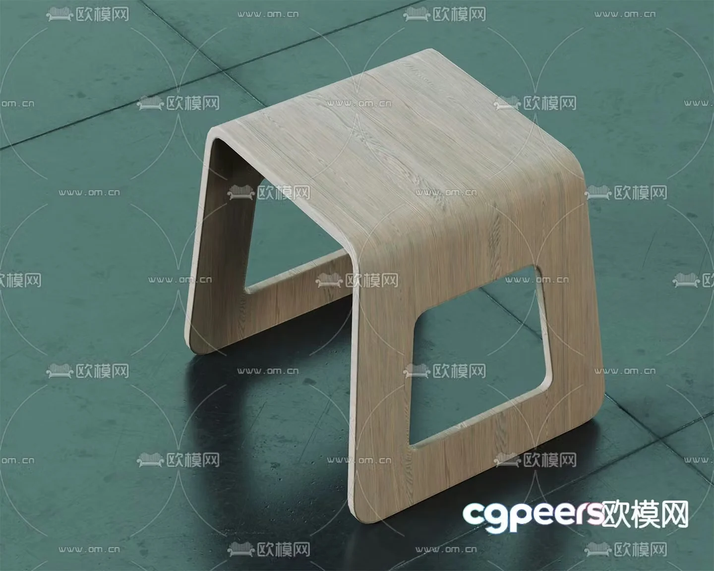 stool wooden stool 3d model