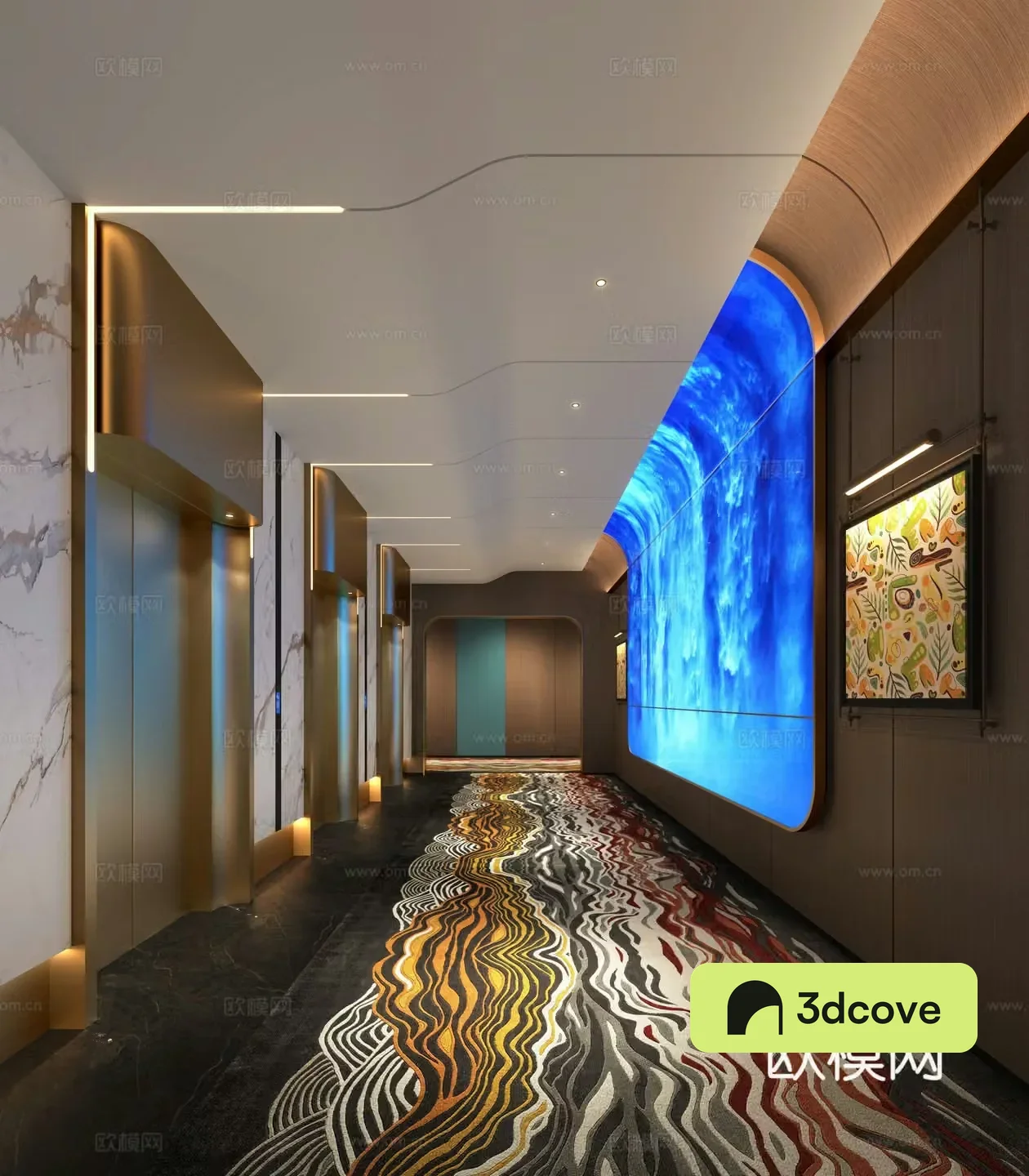 Modern hotel elevator hall Hotel elevator club elevator hall Club elevator
