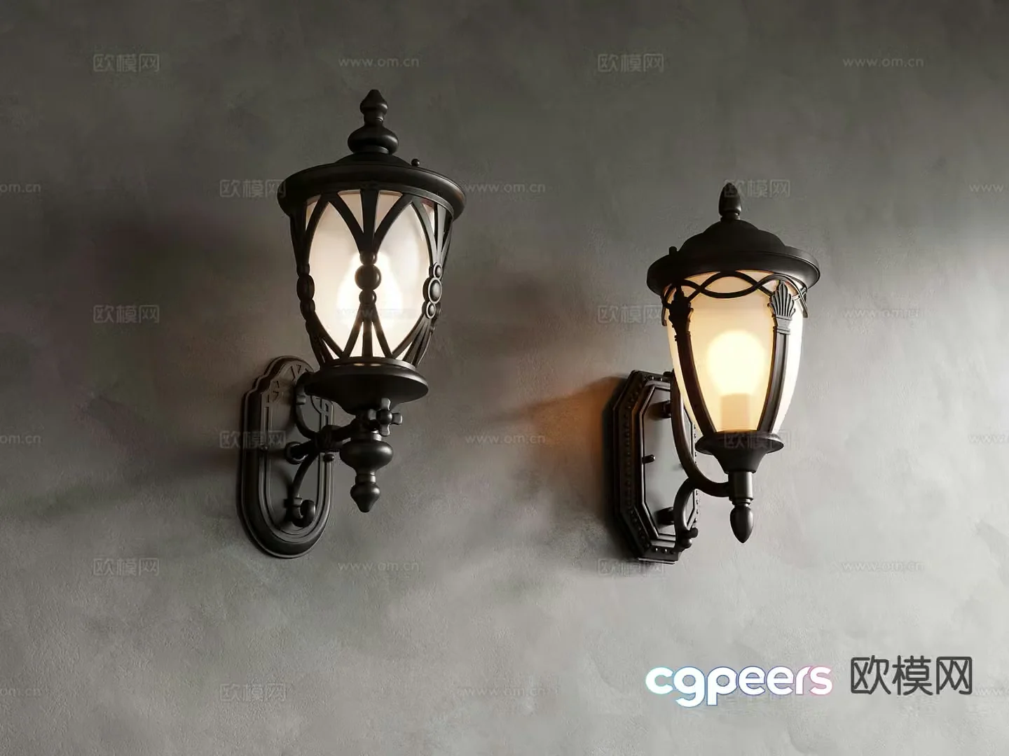 European wall lamp 3d model