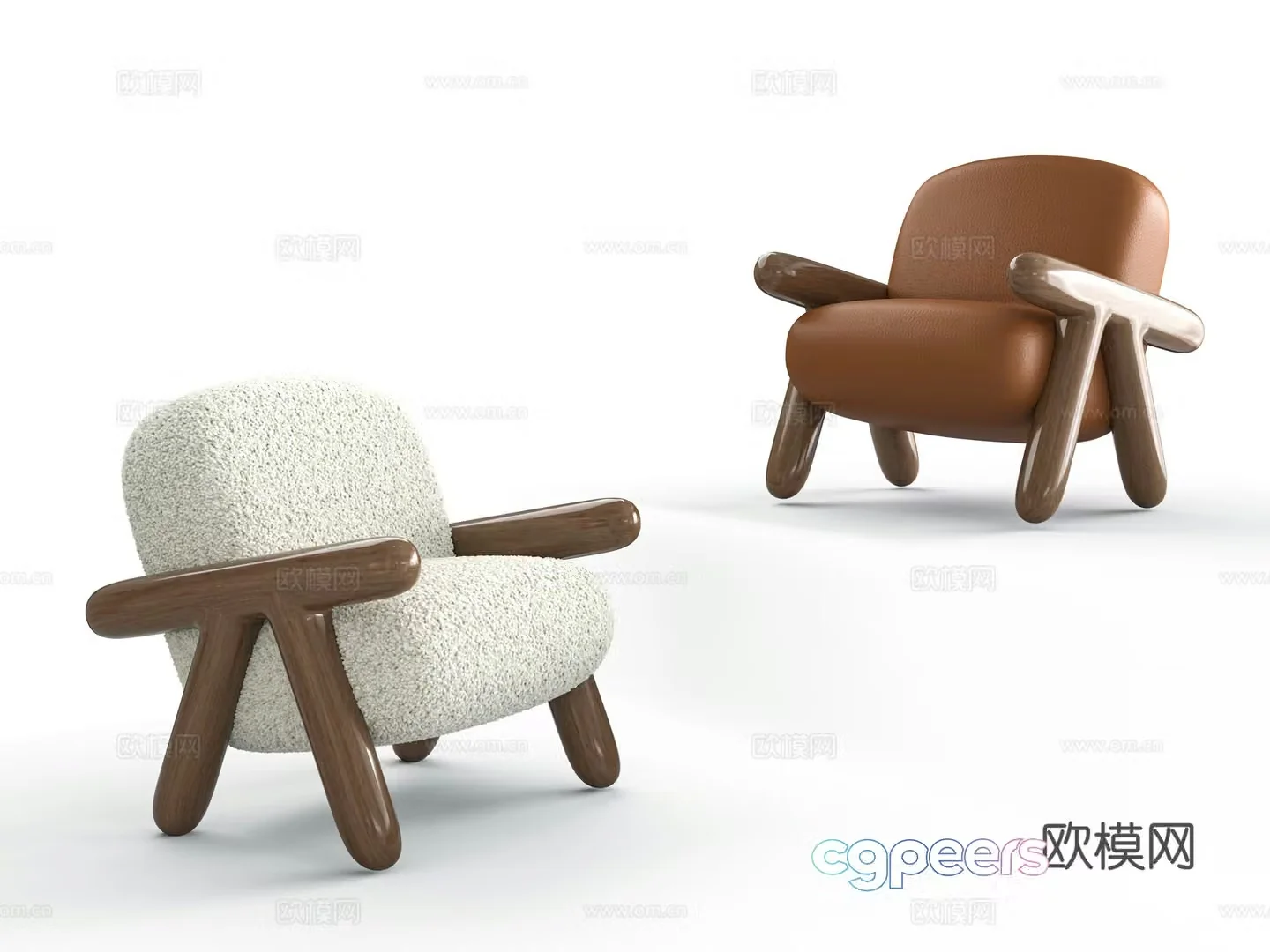 Single chair leisure chair 3d model