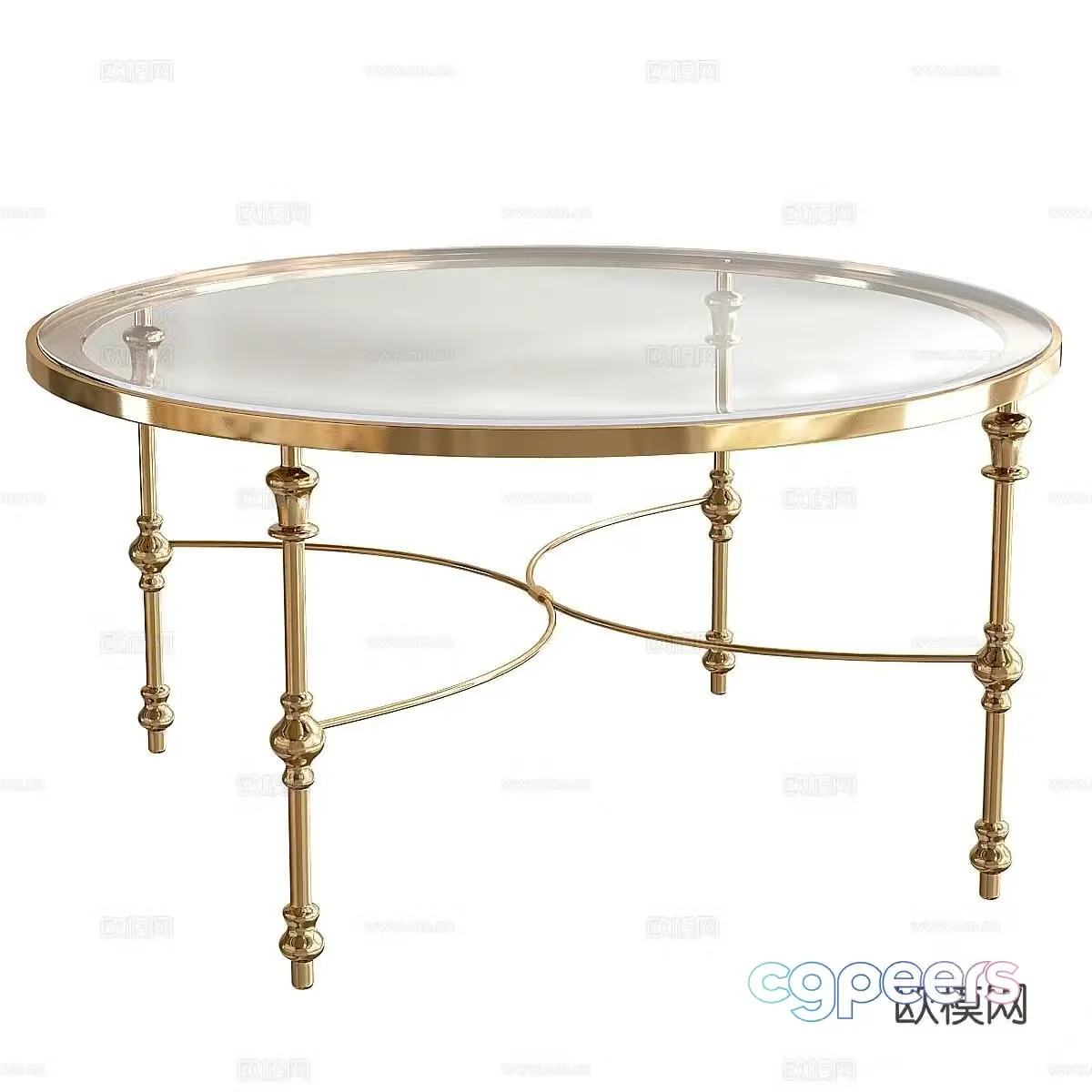 Aden glass coffee table round coffee table 3d model