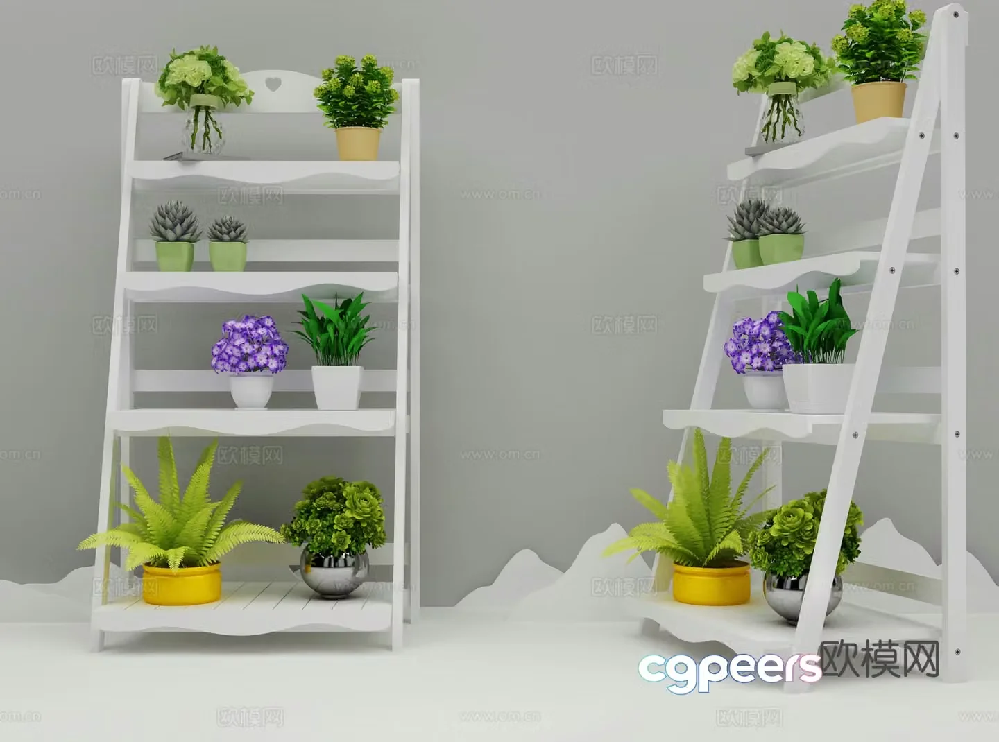 Modern flower stand combination 3D model