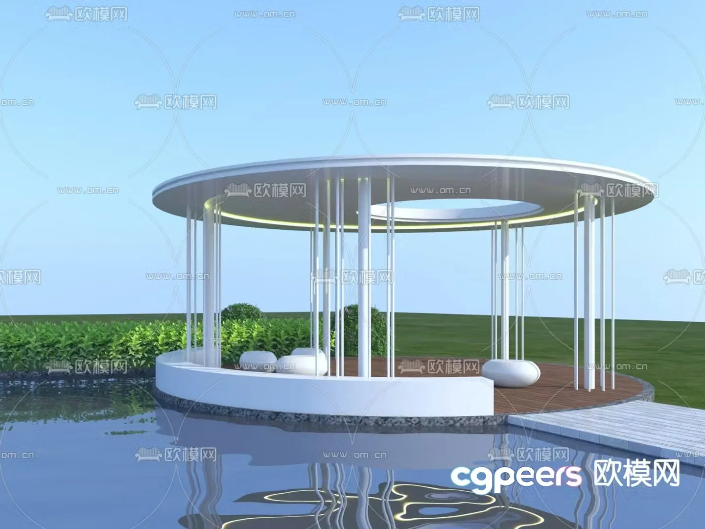 Landscape gallery leisure gallery pavilion 3D model