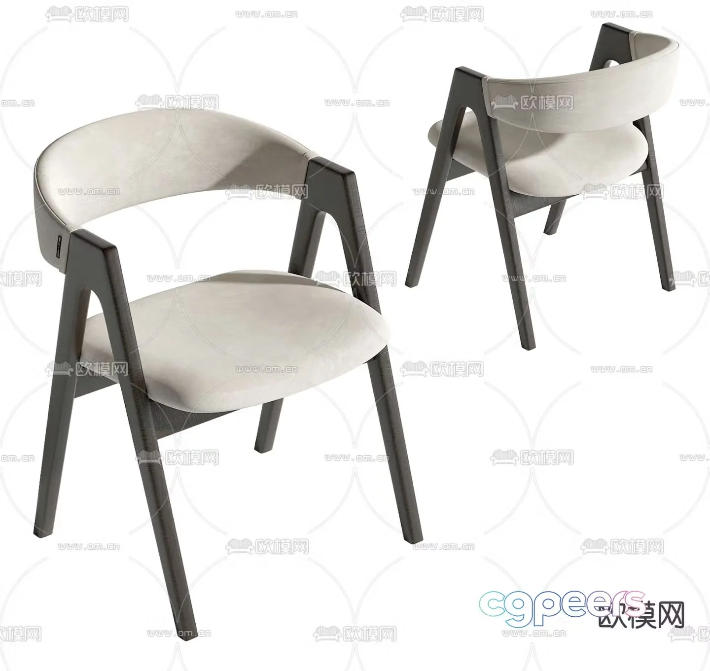 Modern chair dining chair 3d model