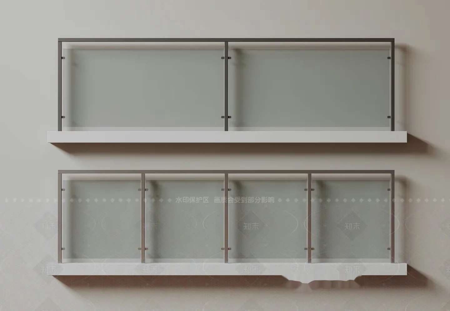 The Single Main Subject Is A Glass Shelf 3D Model – 6710 – VRAY Render