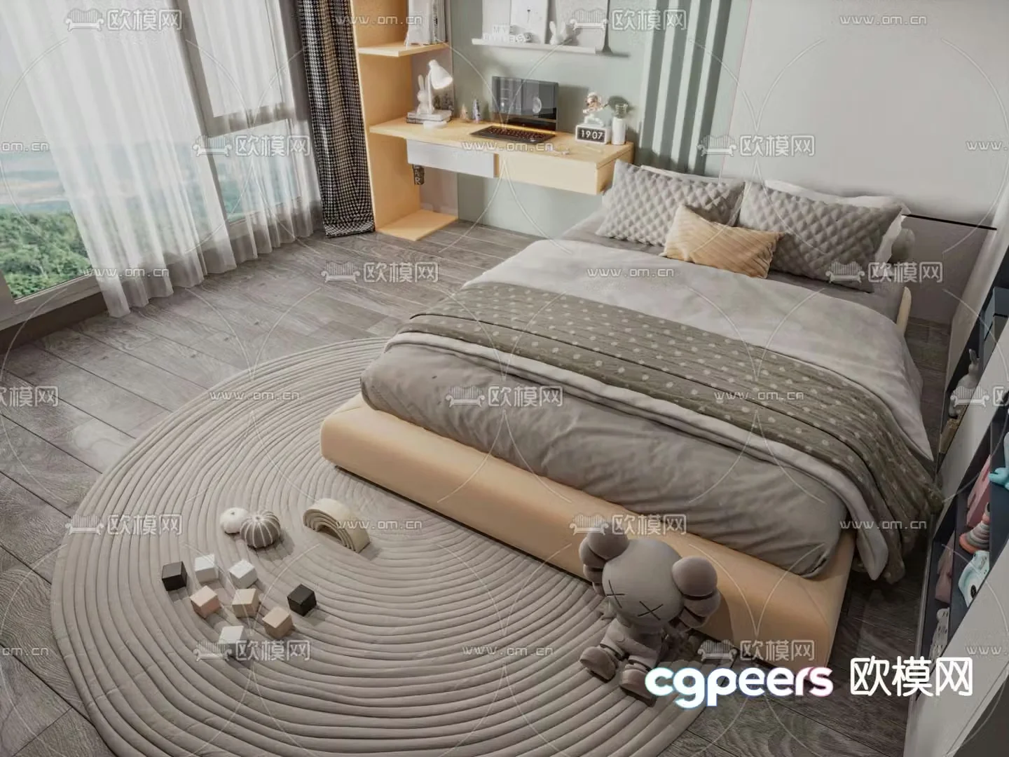 Modern children’s bed 3d model