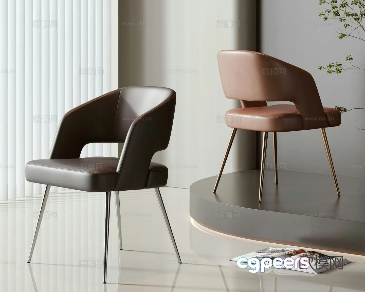 Modern single chair dining chair chair 3d model
